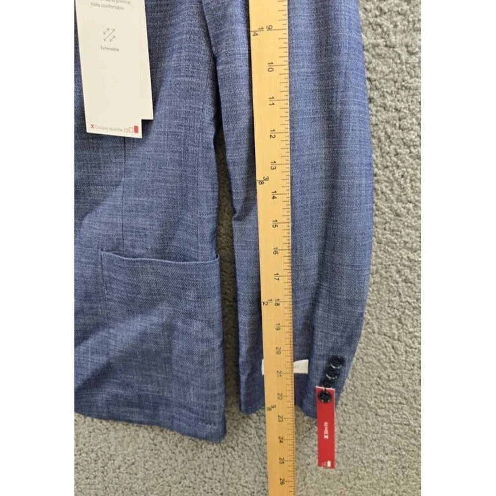 Calvin Klein Solid Slim Fit Soft Sport Coat Men's 40R Blue Button Closure L/S